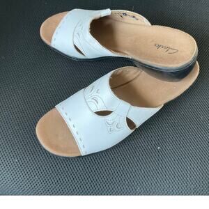 Clarks Collection Leather Slide Sandals Women's 8M‎
